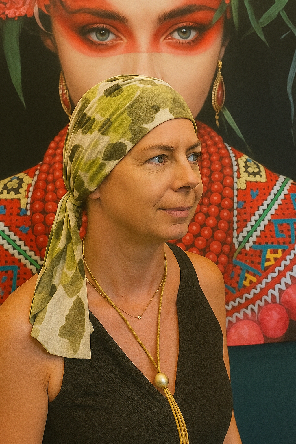 Turban mit Madrid-Print