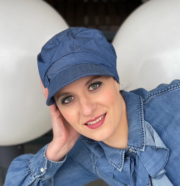Denim Blue Newsboy Cap