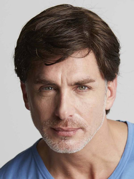 Perruque Kevin Lace Men Line Gisela Mayer : style moderne, coupe dégradée, Lace Front invisible, idéale pour alopécie.