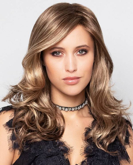 Perruque femme Sun Look, longue et ondulée, féminine et raffinée, parfaite pour camoufler la pelade et l’alopécie.