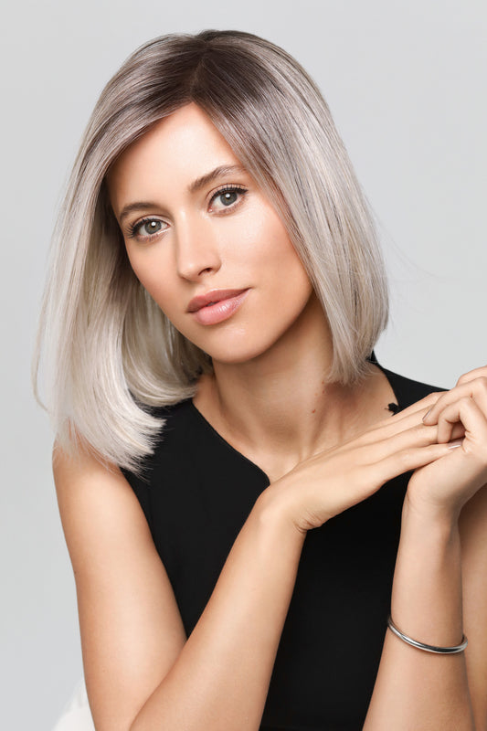Mid-length angled bob synthetic wig Magic Coco Small by Gisela Mayer, heat resistant.