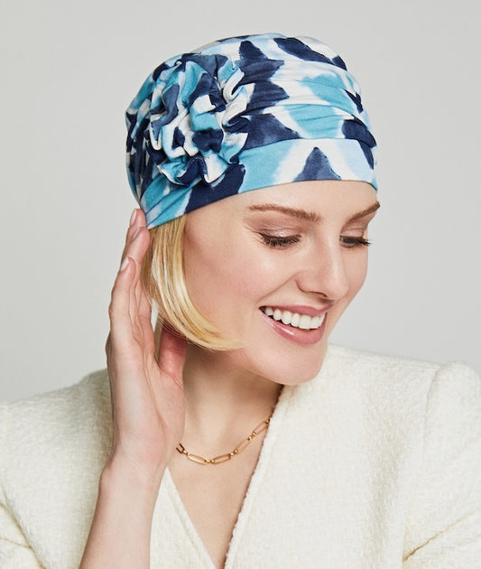Bonnet chimio femme Gisela Mayer en viscose et élasthanne, doux et soyeux, idéal pour cuir chevelu sensible après cancer.