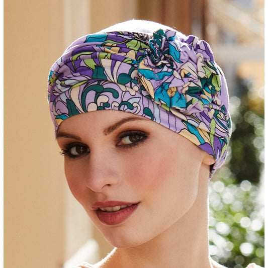 Le bonnet chimio Cap Anna en viscose/spandex assure confort, respirabilité et protection du cuir chevelu sensible après pelade ou chimio.