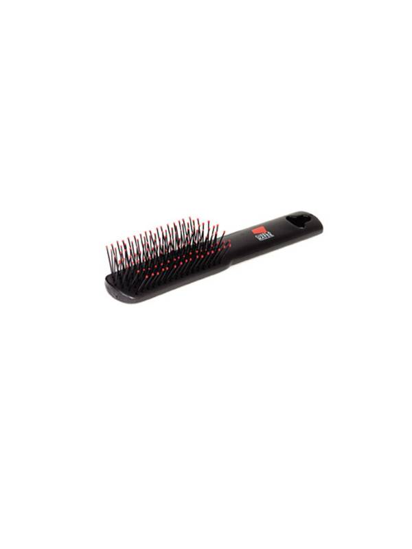 Brosse antistatique Gisela Mayer, pour cheveux naturels et synthétiques, picots protégés, discipline sans agresser, idéale pour voyage.