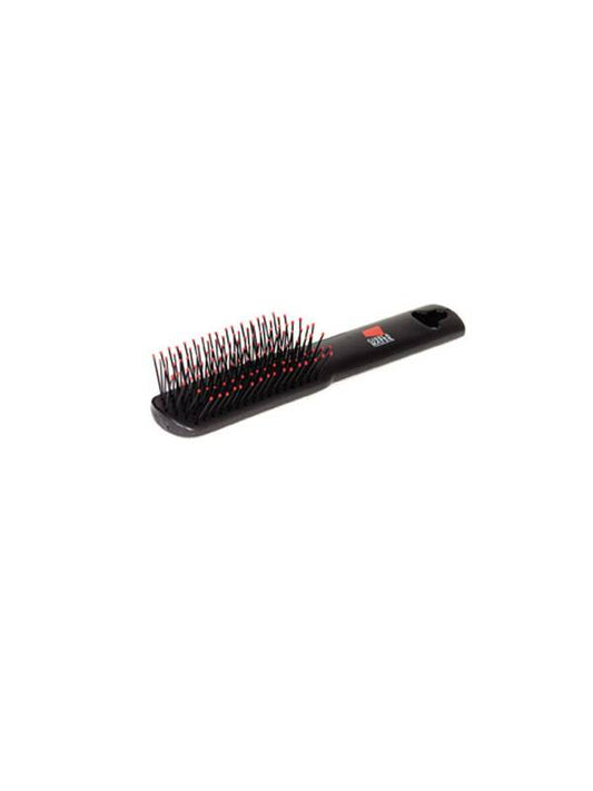Brosse antistatique Gisela Mayer, pour cheveux naturels et synthétiques, picots protégés, discipline sans agresser, idéale pour voyage.