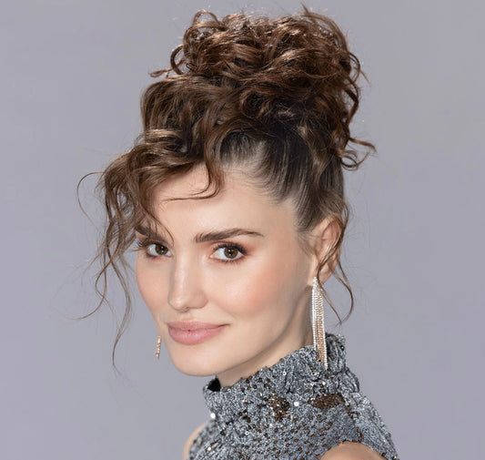 Chouchou Ice Ellen Wille, élastique discret, volume et texture naturelle, cheveux 100% Remy Hair, durabilité et brillance exceptionnelles.