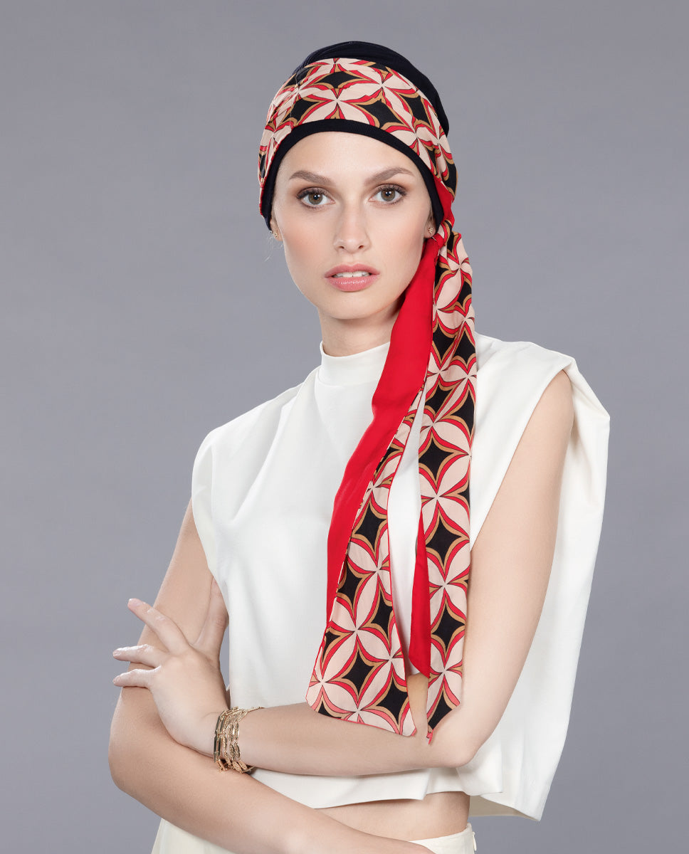 Foulard Carré 90x90cm Pour Femme - Écharpe En Soie De Haute Qualité, Motifs Imprimés Recto-Verso, Accessoire Polyvalent