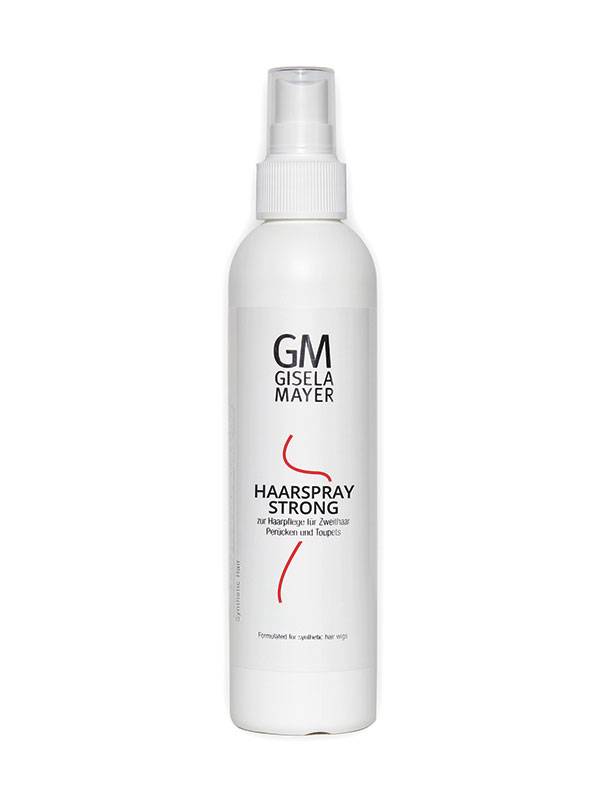 La laque Gisela Mayer pour perruques et cheveux naturels ou synthétiques, offrant volume et tenue longue durée. Formule légère, brillante, résistante à l'humidité et protégeant contre la pollution, facilement éliminable au brossage.