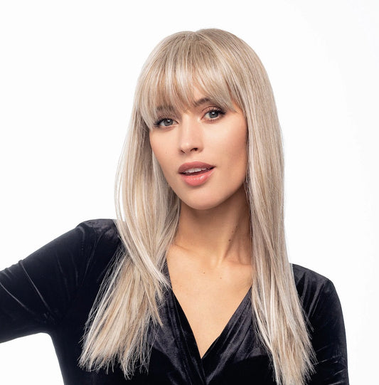 Perruque Energy Club Gisela Mayer – longue, frange droite, dégradé subtil, style féminin naturel et modulable