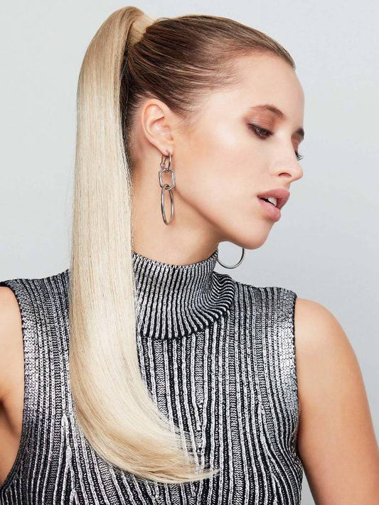 Queue de cheval Tango B Gisela Mayer, longue et lisse 50 cm, facile à attacher pour un look chic et féminin.