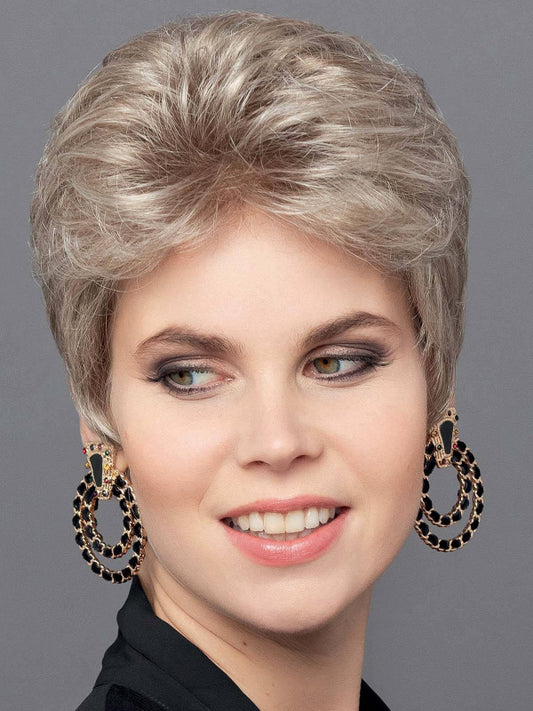 Short wavy wig Anna Mono Lace by Gisela Mayer with monofilament top and lace front.