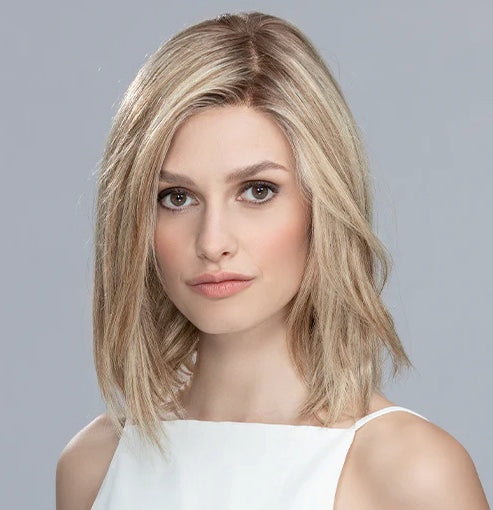 Volumateur Orbit Ellen Wille, carré long effilé en cheveux naturels Remy, confortable avec bordure frontale invisible.