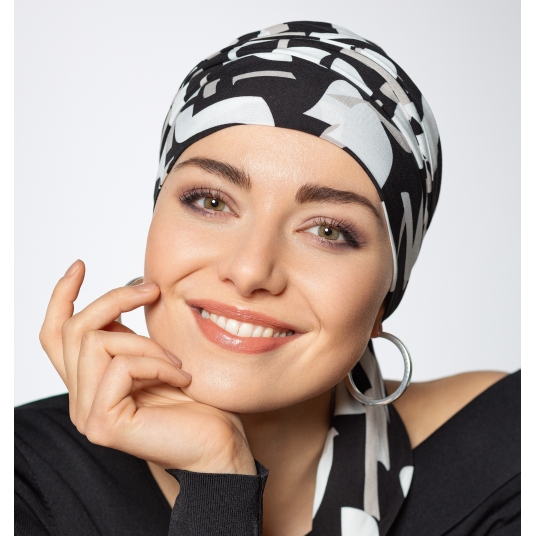 Turban chimio long coton Black