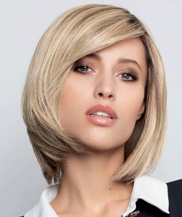 Perruque femme Linda HH Lace, carré mi-long en cheveux naturels, élégante et raffinée, parfaite pour cacher l’alopécie.