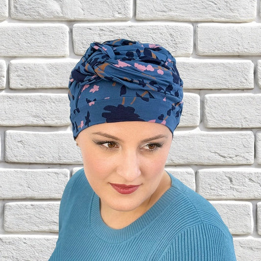 Bonnet chimio MM Paris, confortable et stylé, idéal pour alopécie ou perte de cheveux avec protection et maintien optimal.
