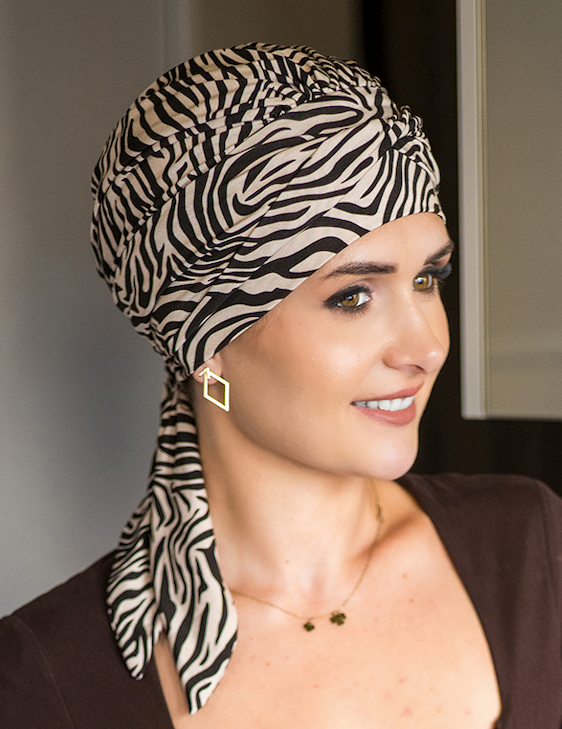 Bonnet chimio Amy Bambou Beige Havane Lidia, pour chimiothérapie et alopécie