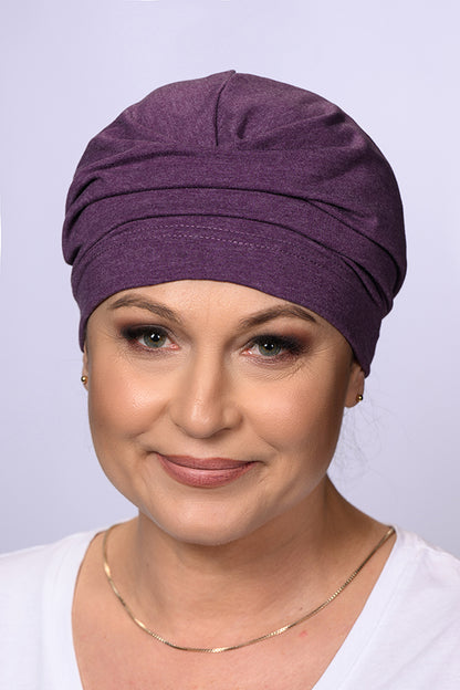 Bonnet chimio Catherine Coton Premium Lidia, coloris Violet