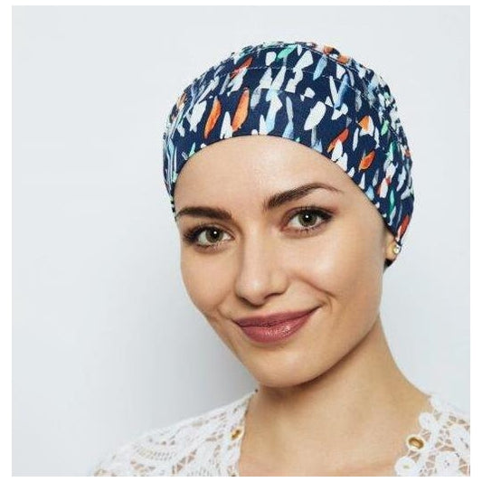 Bonnet chimio Florida Azur Gisela Mayer, pour chimiothérapie et alopécie