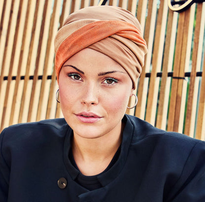 Bonnet chimio HocZoya Christine Headwear, coloris Sun Glow, détail
