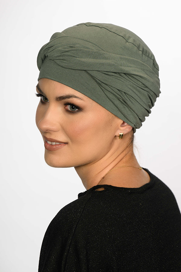 Bonnet chimio Liza Bambou Uni Lidia, coloris Kaki