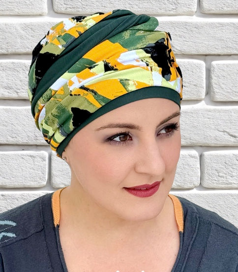Bonnet chimio Nadia MM Paris, coloris Flammes