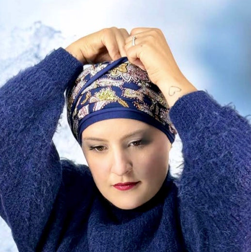 Bonnet chimio Nadia MM Paris, coloris Mistral