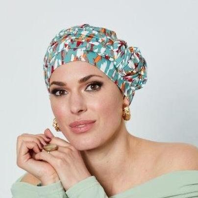 Bonnet chimio Nala Printed Ibiza Gisela Mayer, pour chimiothérapie et alopécie