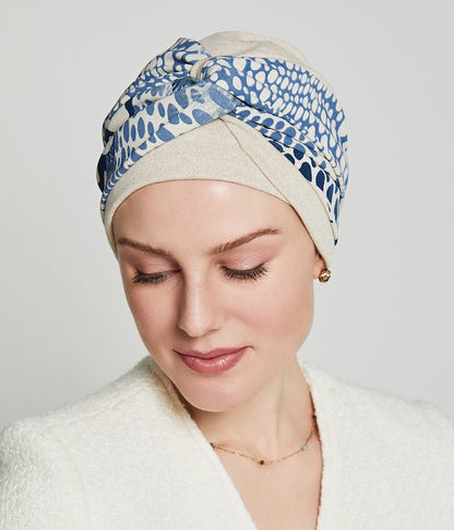 Bonnet chimio Set Lulu Ivory Gold Gisela Mayer, pour chimiothérapie et alopécie