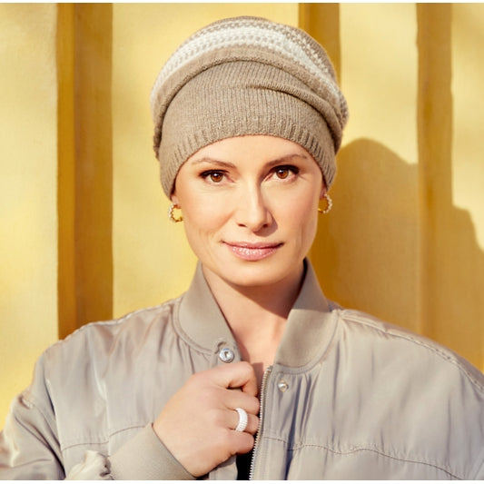 Bonnet chimio St Morritz Chamois Cachemire & Merinos Christine Headwear, pour chimiothérapie et alopécie