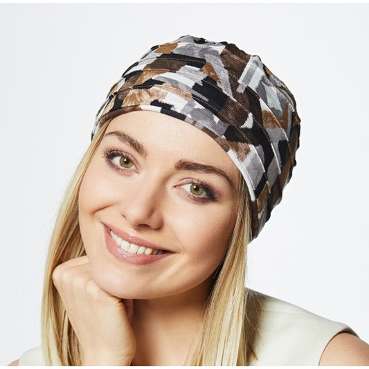 Bonnet chimio Zen Printed Madrague Gisela Mayer, pour chimiothérapie et alopécie