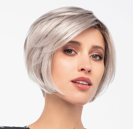 Complément capillaire Top Part Cover Gisela Mayer en fibre synthétique, coloris Snow Mix, pour cheveux clairsemés