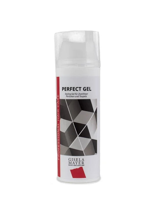Perfect Gel Gisela Mayer pour perruques, fixation forte et flexible sans résidus.