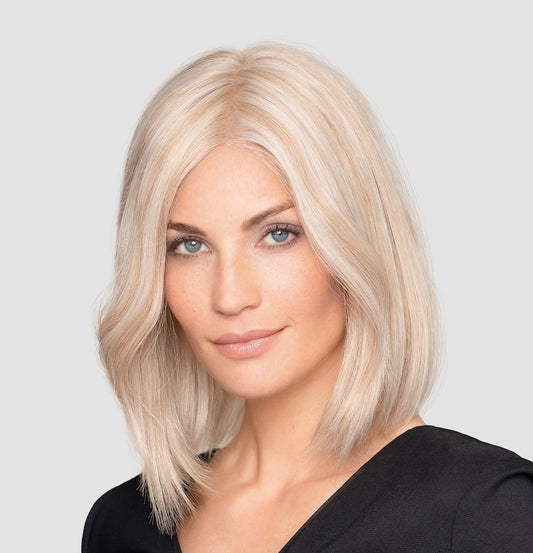 Perruque mi-longue carré plongeant avec mèche naturelle wigs – style féminin et dynamique, adapté aux personnes touchées par l’alopécie, offrant élégance et confiance, facile à coiffer et entretenir