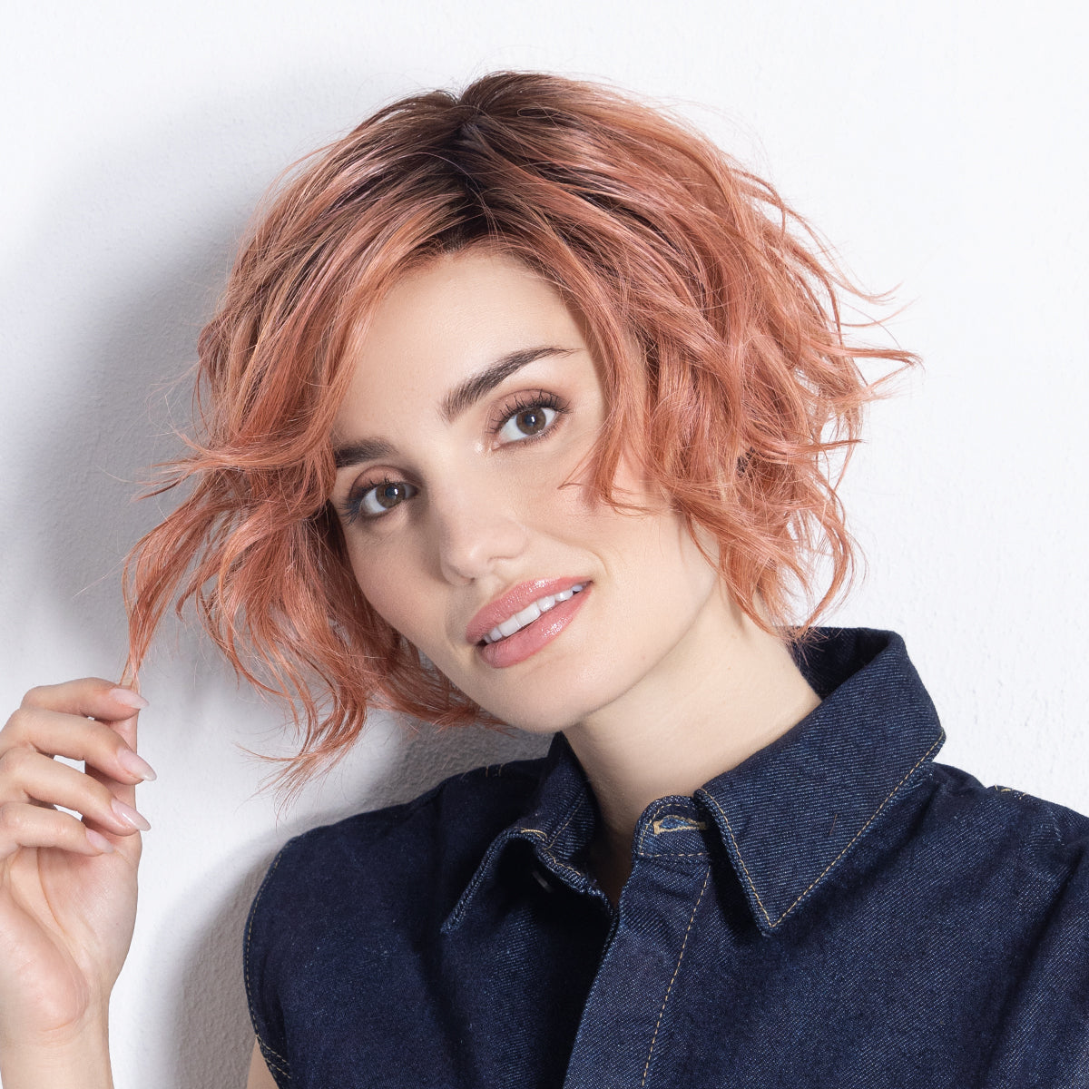 Perruque Cookie Mono Part Ellen Wille, coloris Roseblush Rooted