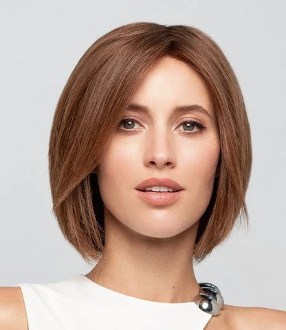 Perruque femme mi-longue Euro Gold Gisela Mayer en cheveux naturels, coloris Chocolate Mix, pour alopécie et chimiothérapie