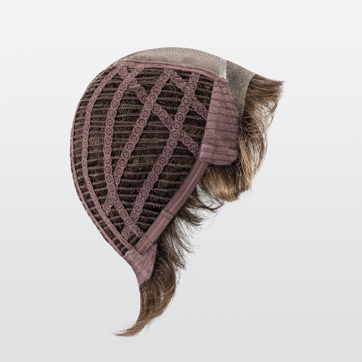 Perruque Foxy Mono Ellen Wille, coloris Tobacco Rooted, vue de profil