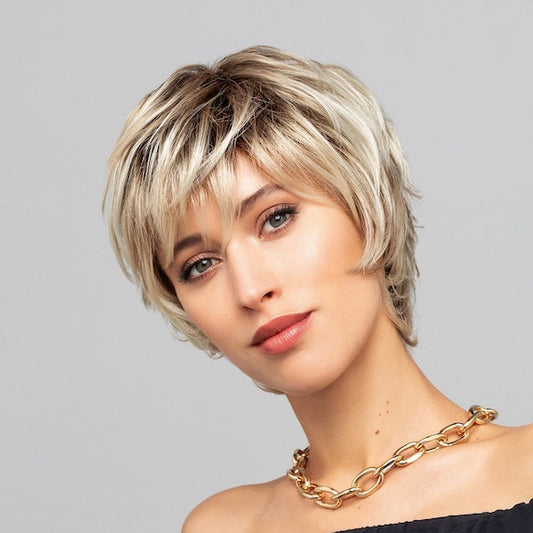 Perruque femme courte Fresh Light Gisela Mayer en fibre synthétique, coloris Honey Toast Rooted