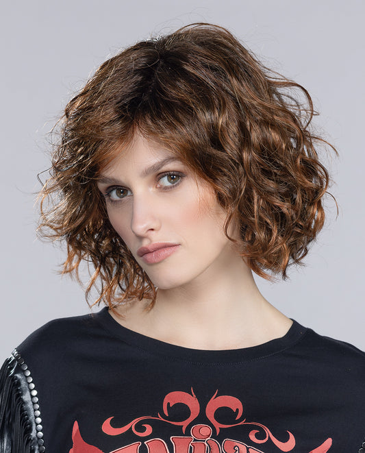 Perruque femme mi-longue Girl Mono Ellen Wille en fibre synthétique, coloris Chocolate Rooted