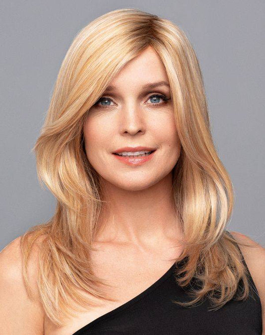 Perruque femme longue New Jennifer Echthaar Gisela Mayer en cheveux naturels, coloris Swedish Blond Rooted