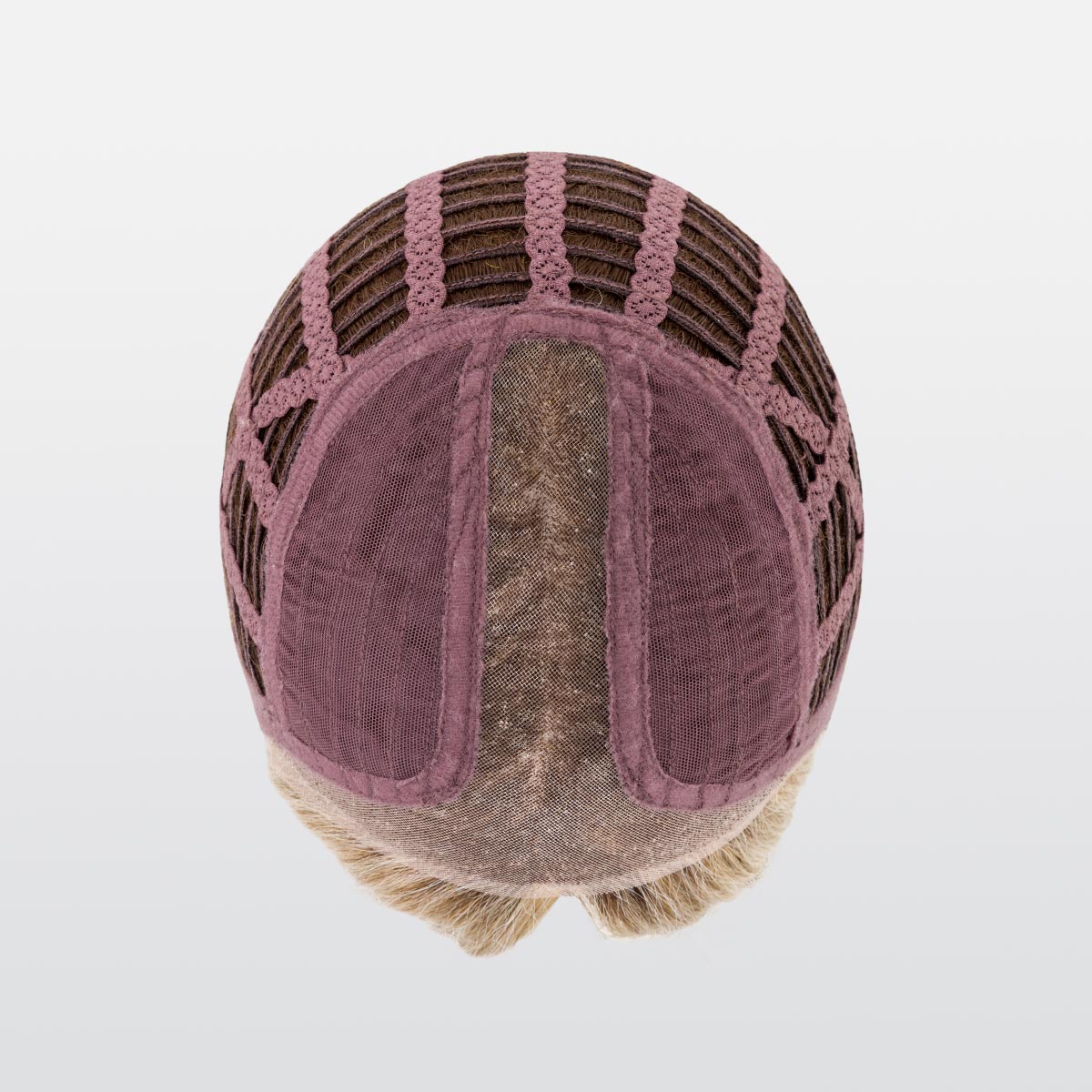 Perruque Sleek Mono Part Ellen Wille, coloris Sandy Blonde Rooted, vue du dessus