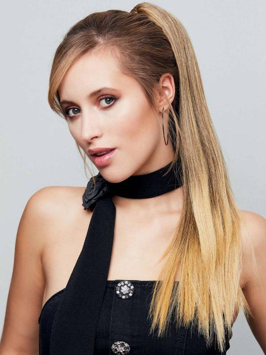 Jeannie Big Clip Hair To Go Gisela Mayer : queue de cheval de 52 cm avec pince crabe 8 cm, idéale pour cheveux fins et style moderne.
