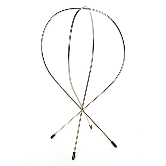 Support porte perruque en métal, stable et ventilé, idéal pour entretenir et conserver vos perruques femme.
