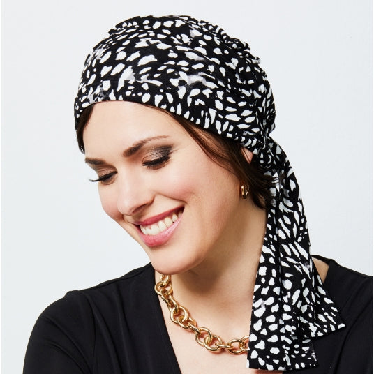 Black / White Bamboo Turban 