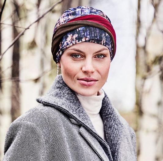 Turban chimio HocShakti Christine Headwear, coloris Galaxie, pour chimiothérapie et alopécie
