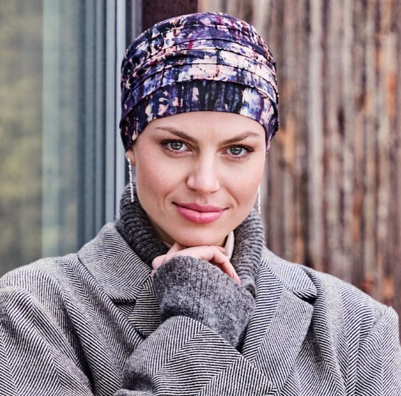 Turban chimio HocYoga Bambou Christine Headwear, coloris Galaxie, détail