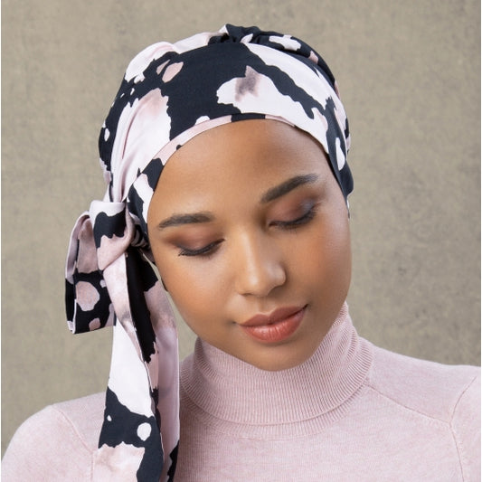 Foulard chimio Ségur NJ Création, doux et léger, protège le cuir chevelu sensible après pelade ou chimio en toute saison.